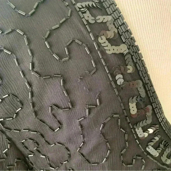 Stemay vintage black bead and sequin formal midi dress - Picture 10 of 11